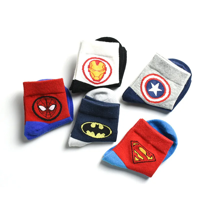 
Up grade marvel hero socks bulk soft touch silicone rubber cotton baby socks 