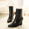 Autumn and winter hot sale pointed toe sexy women high heel black ankle boots