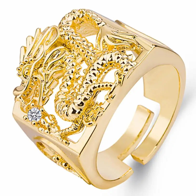 

New gold-plated Vietnamese gold sand ring king gold men dragon ring