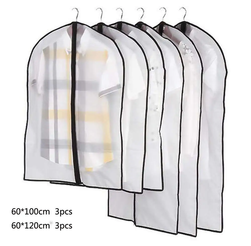 SemiClear Plastic 6PACK Zippered Suit Bag 24 x 40