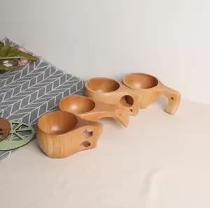 Image of 200ml Portable Wooden Coffee Cup Tea Milk Water Drinking With Handle Hook Mug