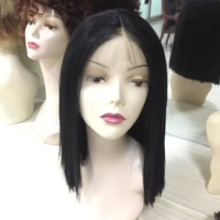 

Stock Natural Black Color Synthetic Hair Machine Made Bob Wig With Factory Price