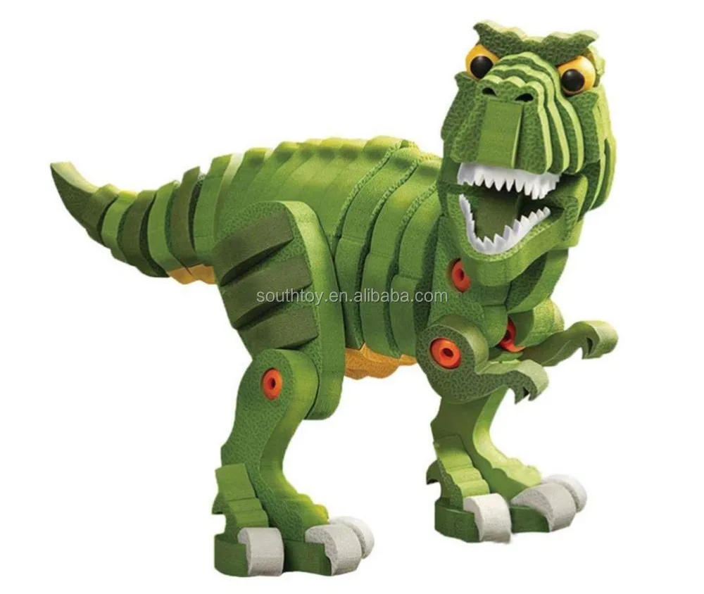 Kids Educational Diy Toys Foam Eva Animal Dinosaur Building Block ...