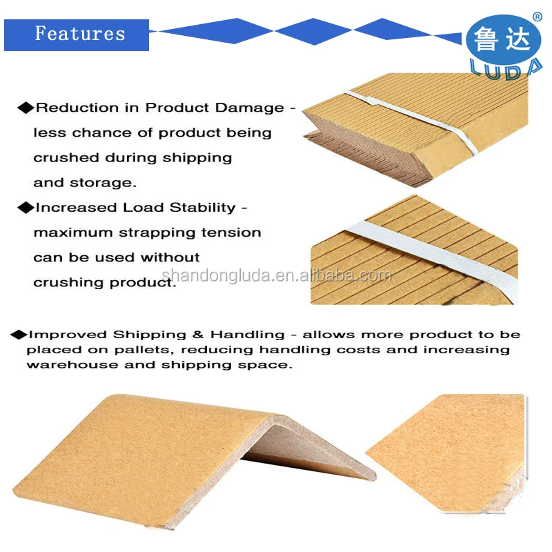 Shandong Export Packaging With L-shaped Paper Wrap Angle