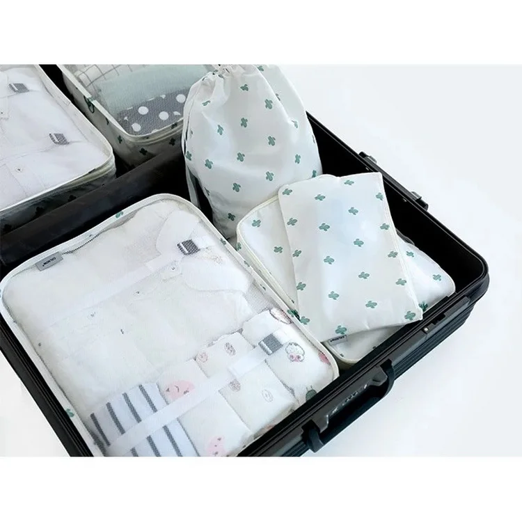 行李包装立方体袋包装旅行组织者网袋 6 件各种尺寸设置周末套装-3 个