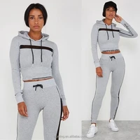 

2018 European Women Casual Mesh Hoodie Tracksuit