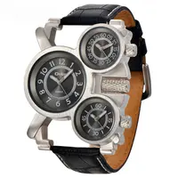 

Oulm 1167 Creative Mens Watches Top Brand Luxury Military Quartz Watch Unique 3 Small Dials Leather Strap Male Wristwatch