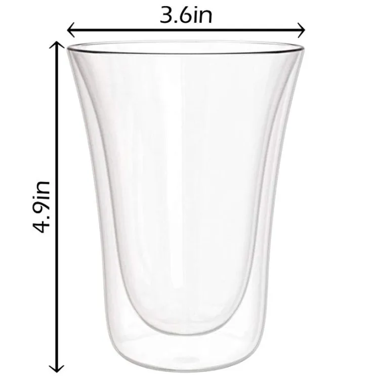glassware 150ml Cocktail Beer Drinkware Double Wall Borosilicate Glass Cup