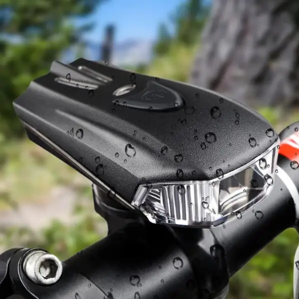 

bike light usb 1200MAH rechargeable battery 180 degrees wide reflection usb led bike light for outdoor riding, Black