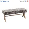 wooden legs comfortable indoor waiting room bench seating
