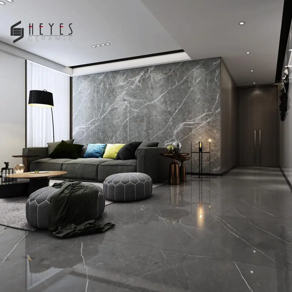 Luxury Dark Gray Marble Look Porcelain Floor Slab Tiles Tile Product On Alibaba Dark Gray Marble Look Porcelain Floor