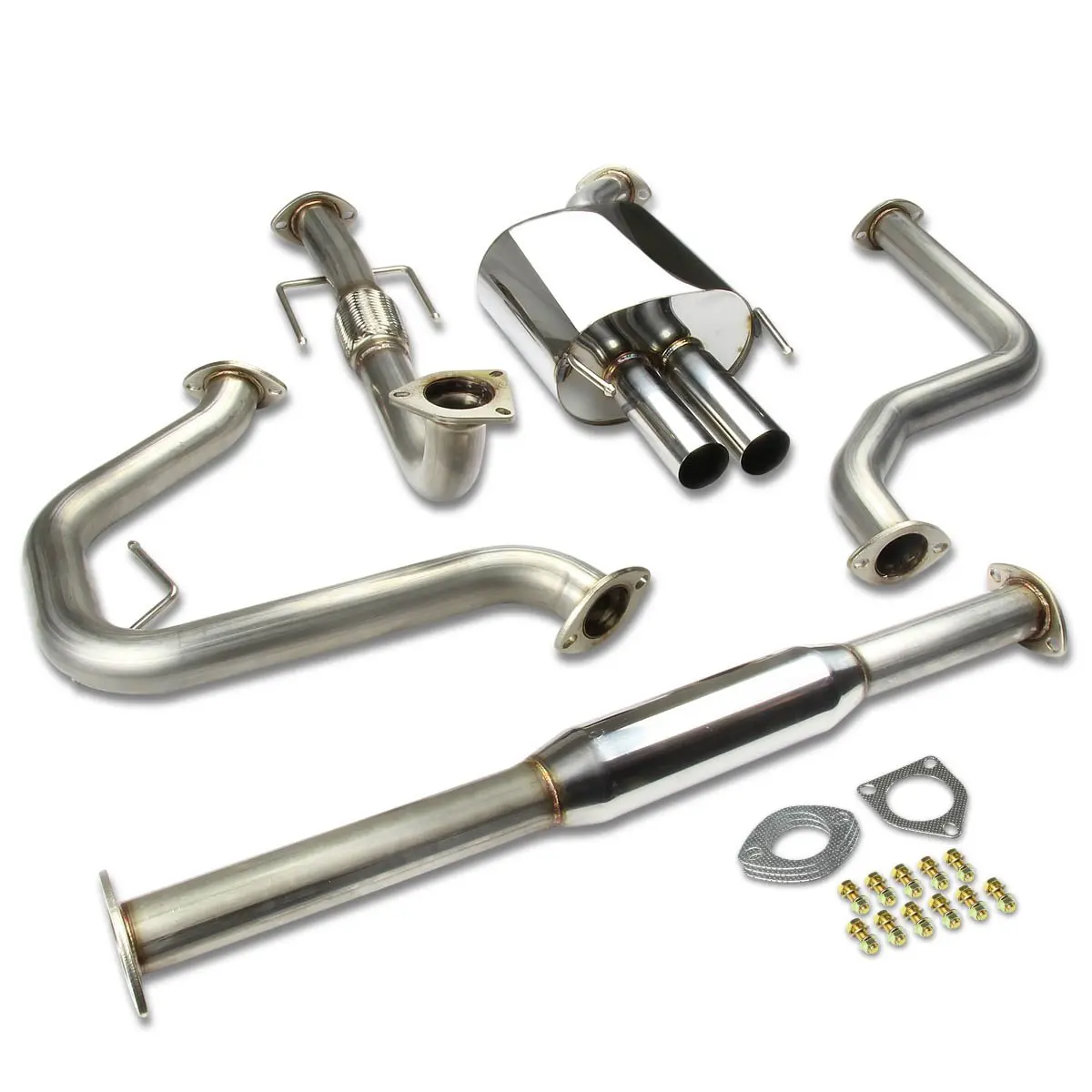 For Spectra Catback Exhaust System With 3 inches Dual Rolled Tip Muffler 
