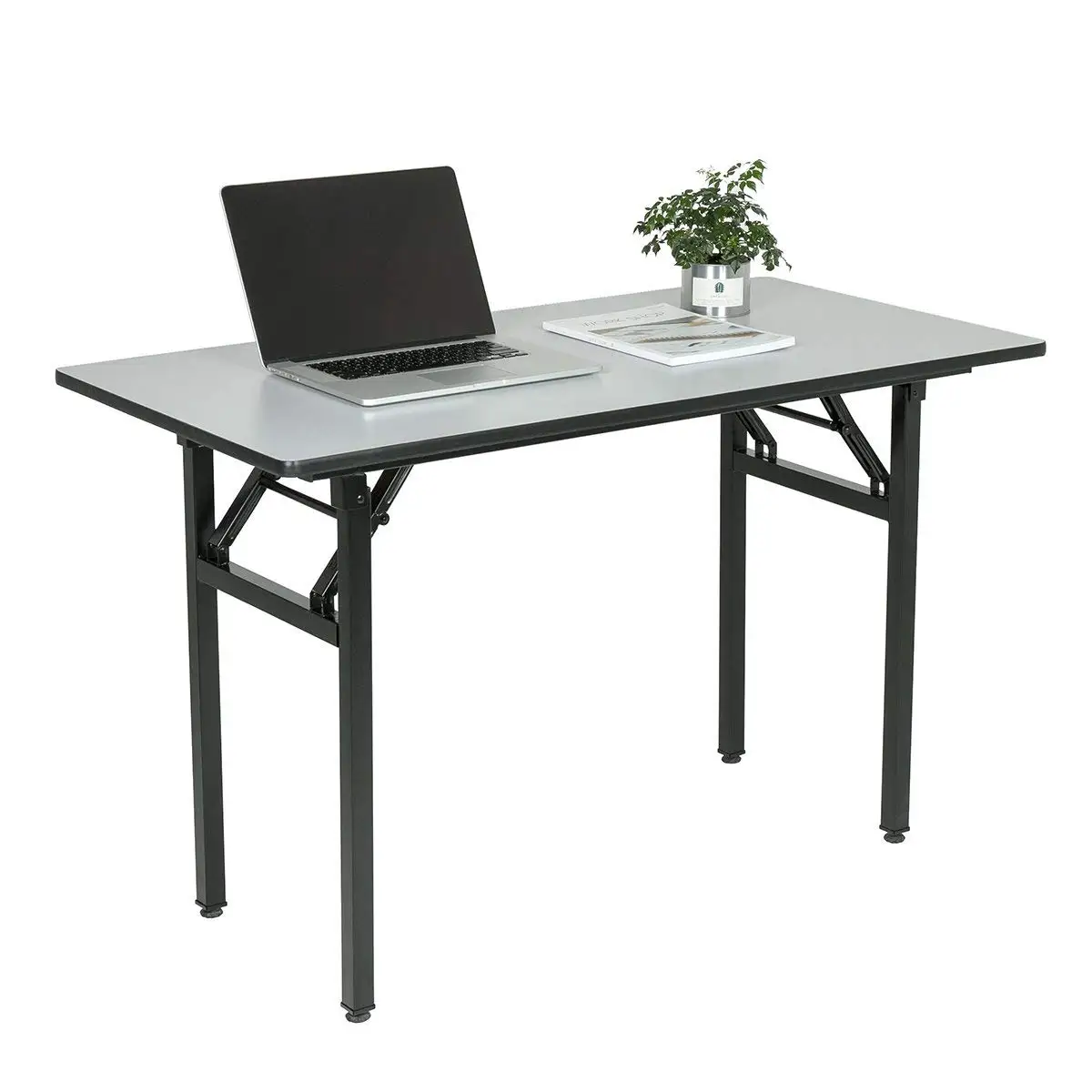 Wove Computer Desk Office Desk Folding Table Computer Table Workstation No Install Neede (55", Gray)