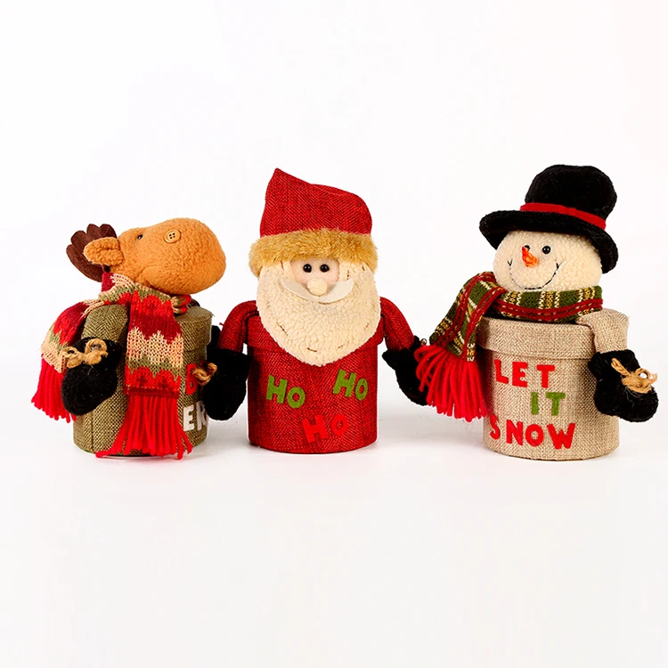 Baru khusus natal dekoratif kotak hadiah kardus untuk apple dan manis dengan boneka kepala