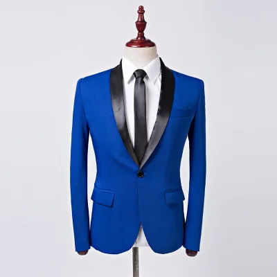 

2018 Fashion Slim Fit Blue Wedding Men Suit Shawl Collar gentleman tailor Blazer Suits, Black/blue/pink/red/coffee men suits