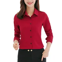 

10 Color Ladies Office Clothes Blouse Shirts Casual Long Sleeve Tops Work Wear Elegant Slim Fit Women Blouse E173RX
