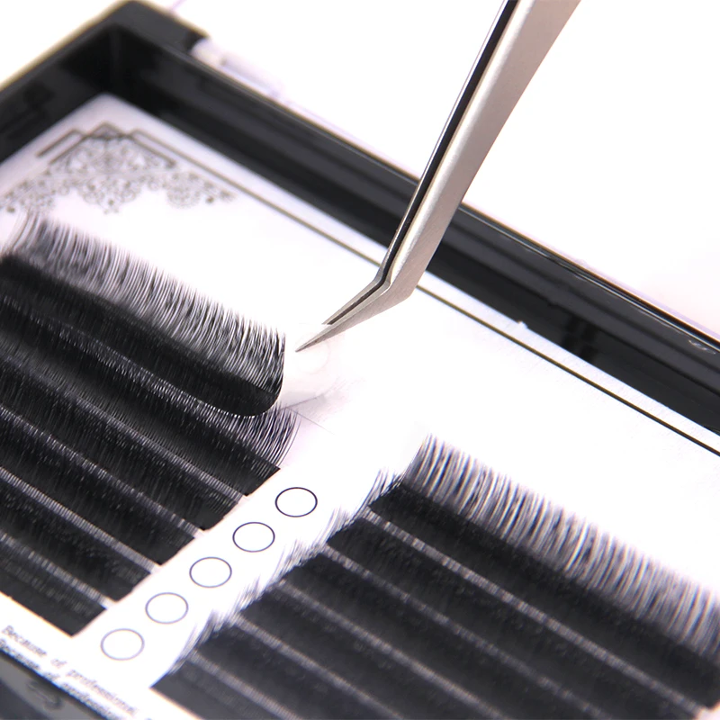 

Double Layer Premium Curl Mixed Tray Eyelash Extensions individual Natural Semi Permanent EyeLashes Soft Mink Lashes, Natural black