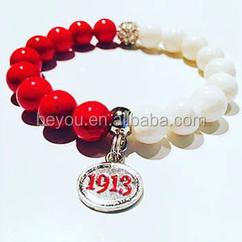 

Red Delta 1913 Bead charm Bracelet Jewelry