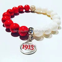 

Red Delta Sigma Theta 1913 charm Bracelet Jewelry