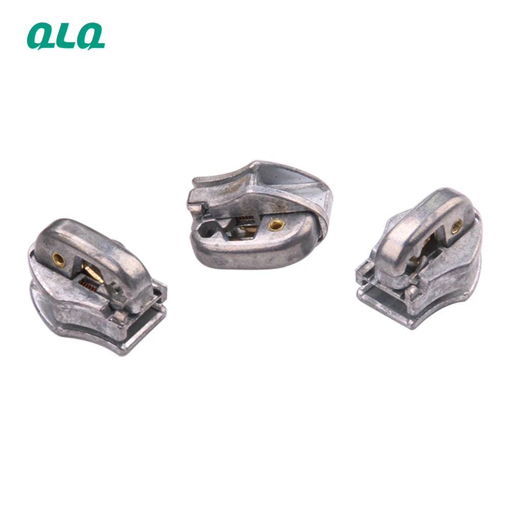 

QLQ Wholesale 5# magnetic N51ZA Auto-lock Train type slider body without puller in original zinc color for nylon open end zipper