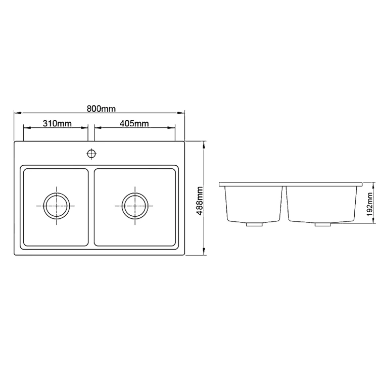 New Products Quartz Stone Granite Double Sink