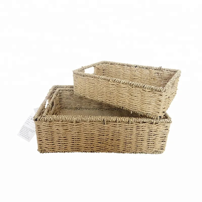 
Small seagrass straw storage basket with handle 