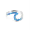 Silver Plated Statement Wave Rings,Best Blue Opal Wave Ring Give The Girl The Best Gift