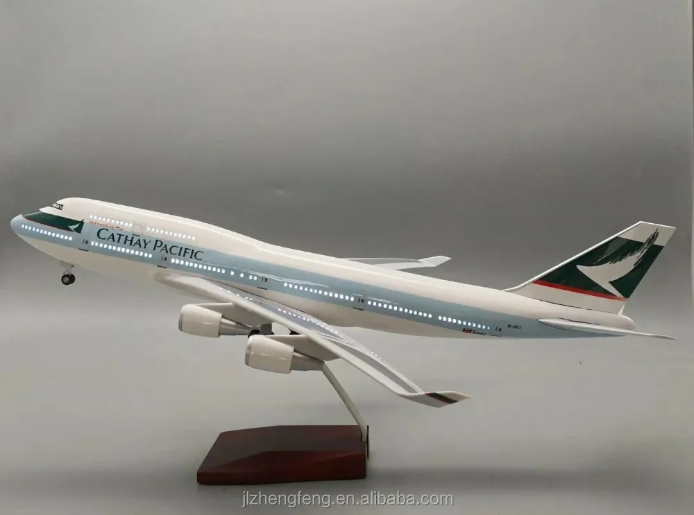 CATHAY PACIFIC  LARGE PLANE MODEL  WITH STAND APX 47cm SOLID RESIN New Livery