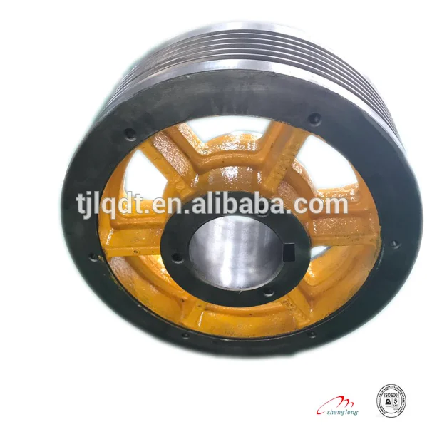 elevator wheel with traction sheave of cast iron elevator parts