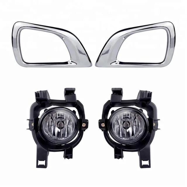 Abs Noblik Cubierta de Luz Antiniebla Delantera Cromo para Navara//Frontier D40 07-13