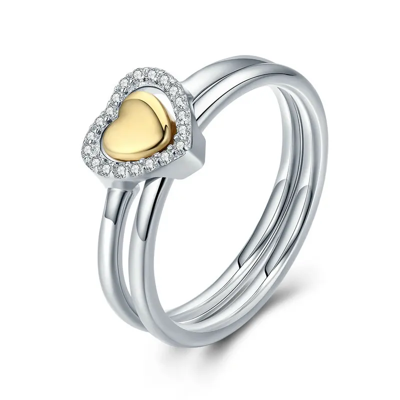 

925 Sterling Silver Finger Double Rings for Women