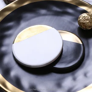 Image of Marble Cup Coasters with Gold Plated For Gifts