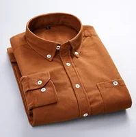 

c10665a plus size men clothing long sleeve corduroy casual shirt