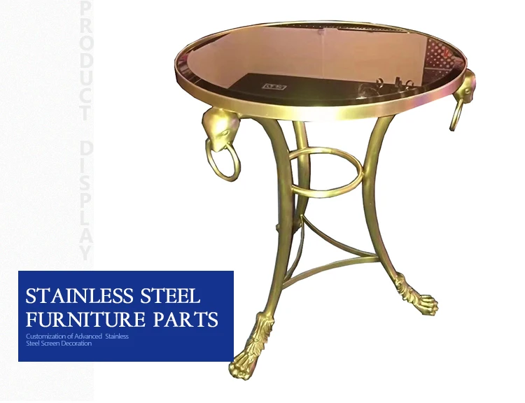 customized glass top coffee table curved stainless steel leg brushed gold tea coffee table metal leg