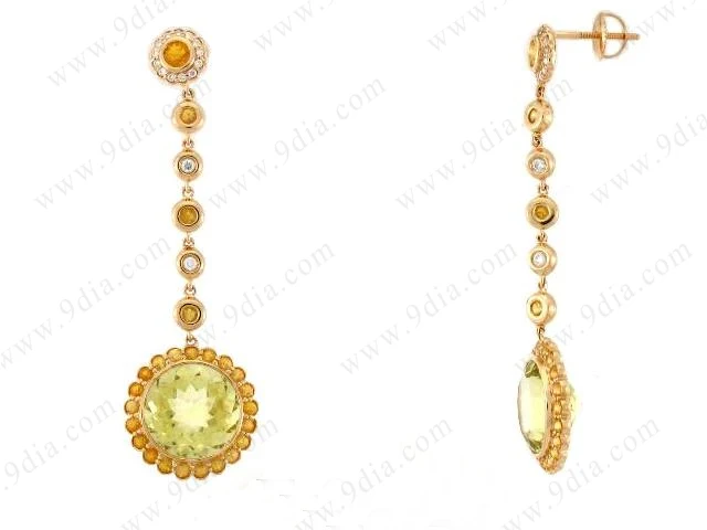 Factory Price Real Gold Jewelry Gem Earings Gold Women Gift