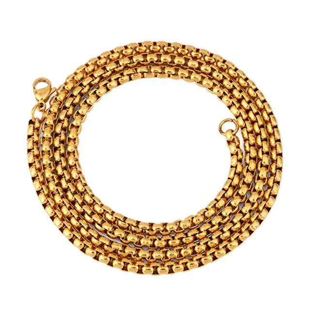 

3mm men and women stainless steel chains gold metal bead sweater chains