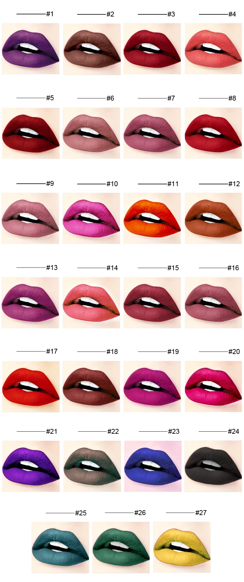 27 Colores Vaya Privado Conjuntos De Etiquetas De Nombres De Color Brillo De Labios Niños Brillo De Labios Base Lápiz Labial Líquido Imán Mate