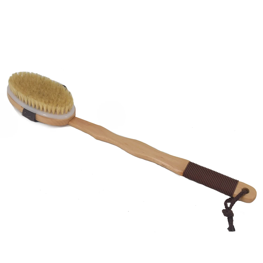 Natural Wood Long Handle Bath Body Brush Horsehair Bath Brush Buy