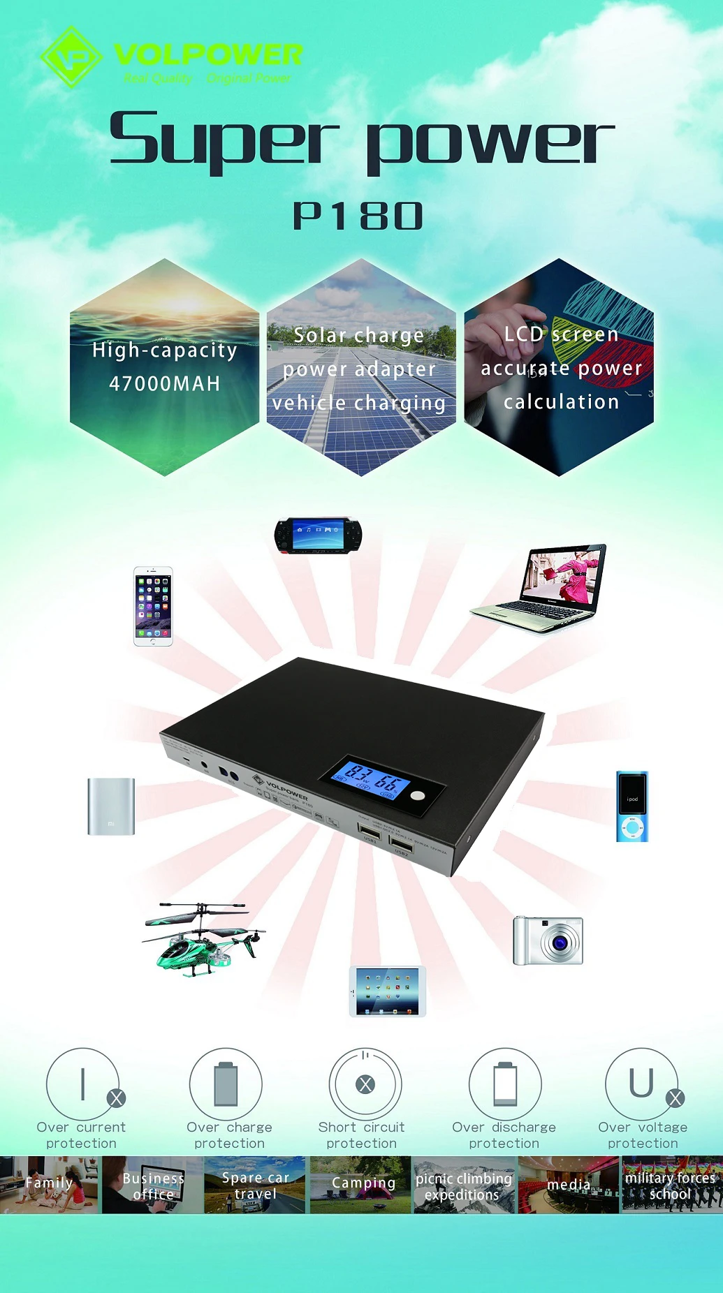 2019 solar laptop power bank for laptops 5V 9V 12V power bank DC port aluminium shell 50000mah - ANKUX.COM