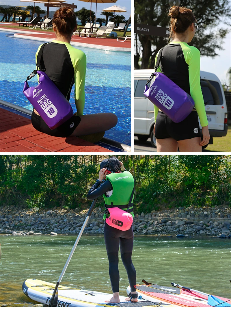 Naturehike Marine 500D 20L waterproof bag Outdoor upstream beach bags swimming bags drifting sealed waterproof bag Snorkeling