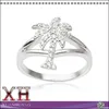 Factory Wholesale Price Sterling Silver Cubic Zirconia Palm Tree Ring
