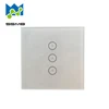 220v android 3 gang smart wifi temper glass touch screen plate led light switch panel