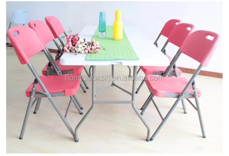 
hot selling 180cm 6ft trestle foldable table with HDPE top for picnic or restaurant 
