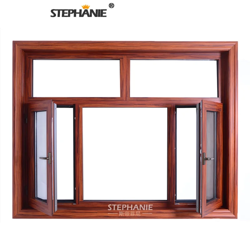 Good quality casement windows grill design aluminum window with internal blinds for wholesale