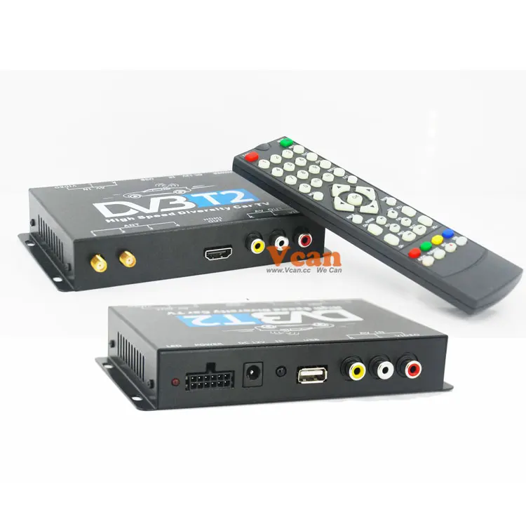 

DVB-T221 car combo receiver dvb-t dvb-t2 2 tuner 2 antenna diversity Digital TV box auto mobile h264 high speed, Black