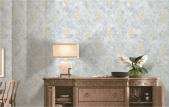 Damask Pvc Backed Vinyl Wallpaper/modern Wallcovering Wall Paper