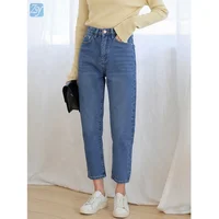 

Factory price zip up classic casual straight mom jeans women denim jean