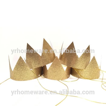 gold paper party crowns