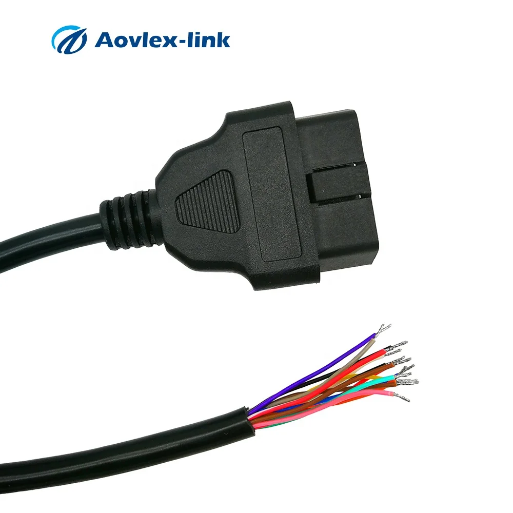 Female 16 Pin OBD II OBD2 Extension Connector To Open Plug Wire Diagnostic Cable 