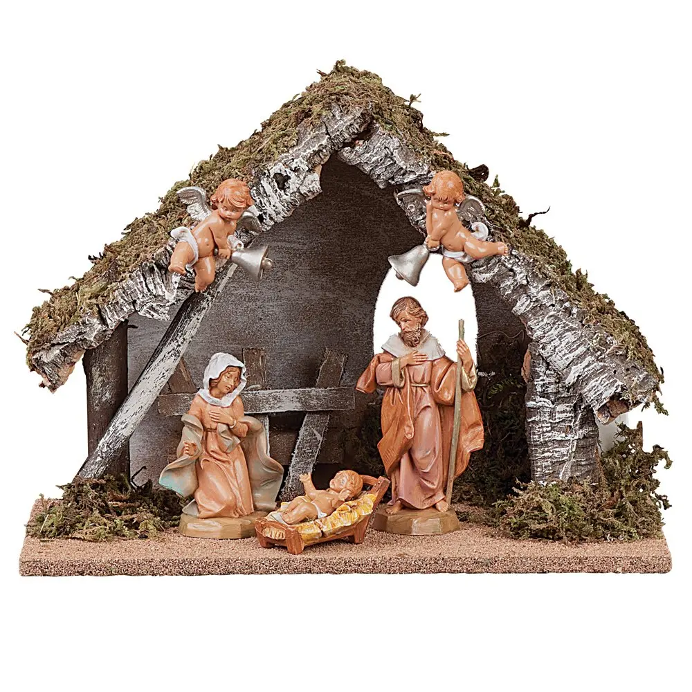 Fontanini Wedding Gift Musical Nativity 5-Inch Figure Set with 10-Inch Ital...